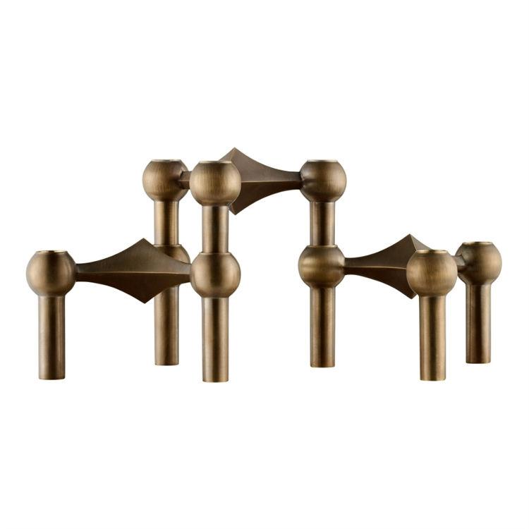 STOFF Nagel Lysestage  Bronzed Brass 3-pack