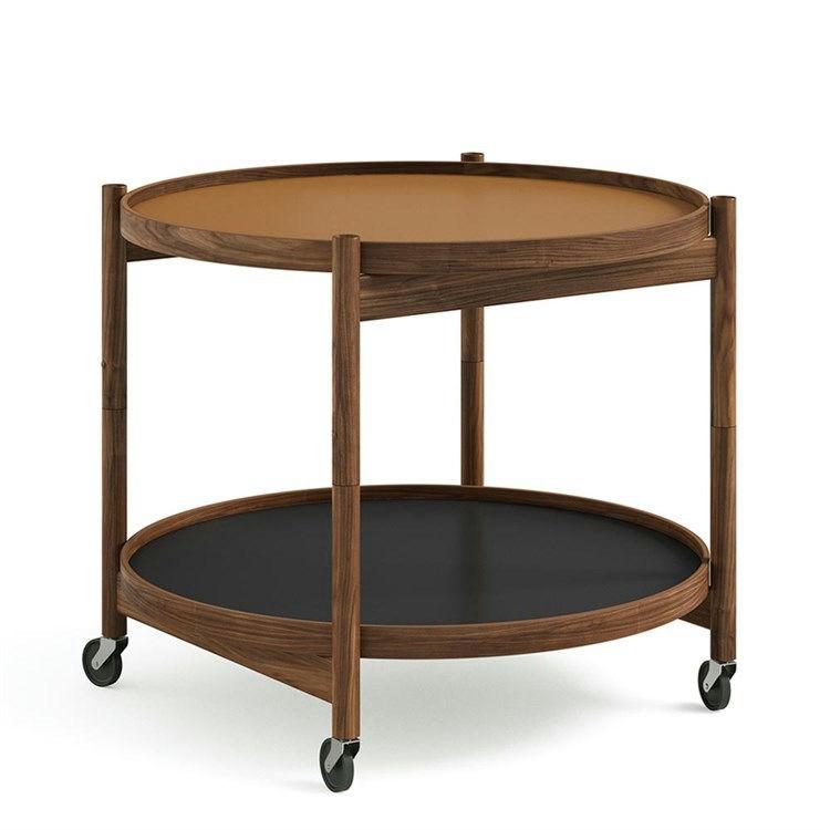 Brdr. Krüger Bølling Bakkebord Valnød Clay: Cognac/Black Ø60 cm