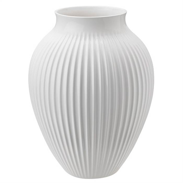 Knabstrup Keramik - vase med riller - Hvid - 35 cm