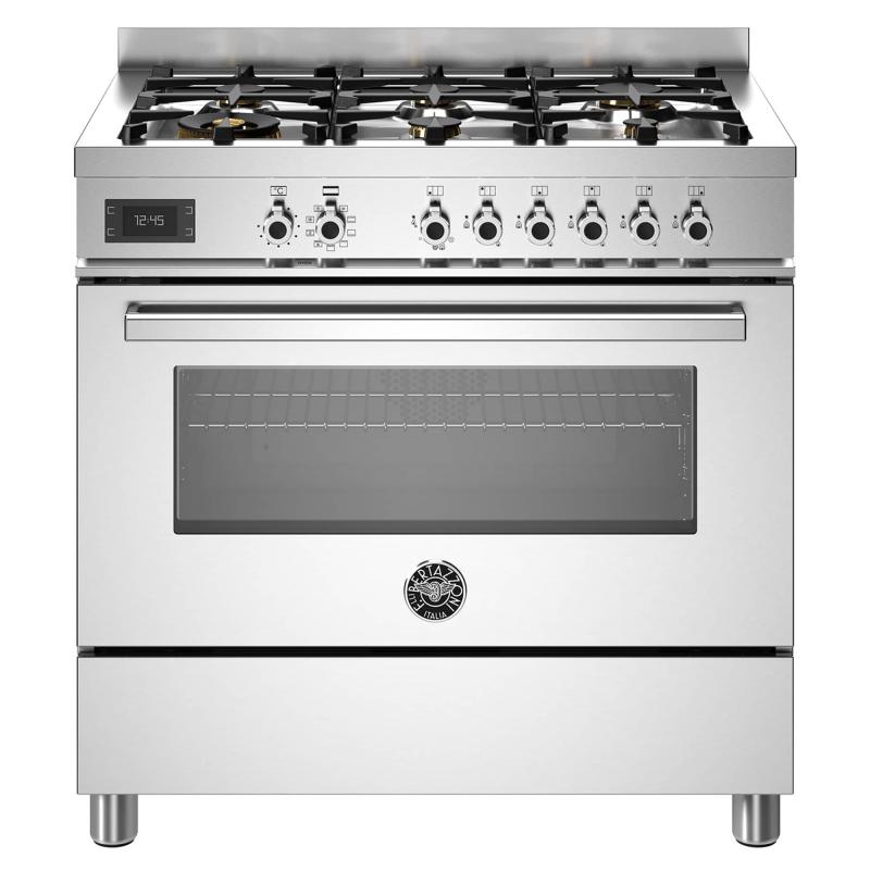 PRO96L1EXT Professional gaskomfur med ovn, 90 cm, rustfrit stål