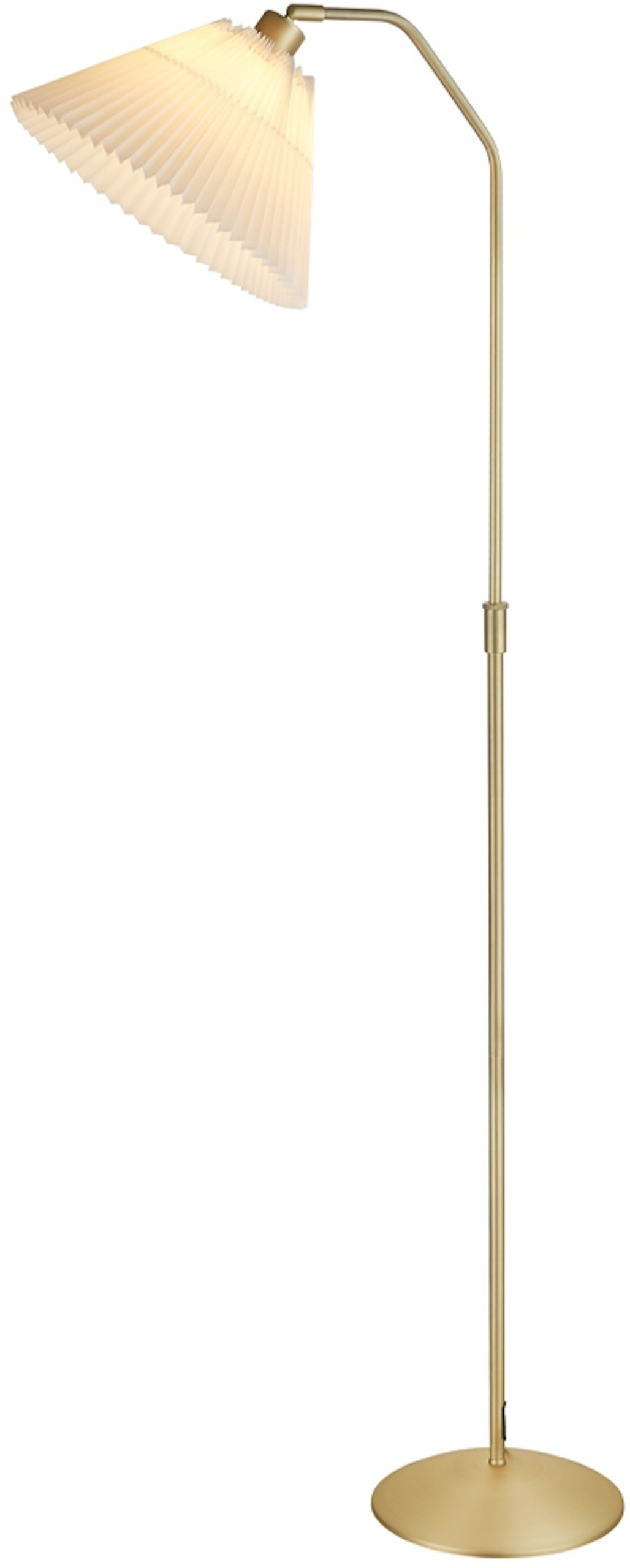 Gulv-/standlampe Halo Design Berlin skandinavisk design i messing med plisseskærm Ø32 x H150 cm