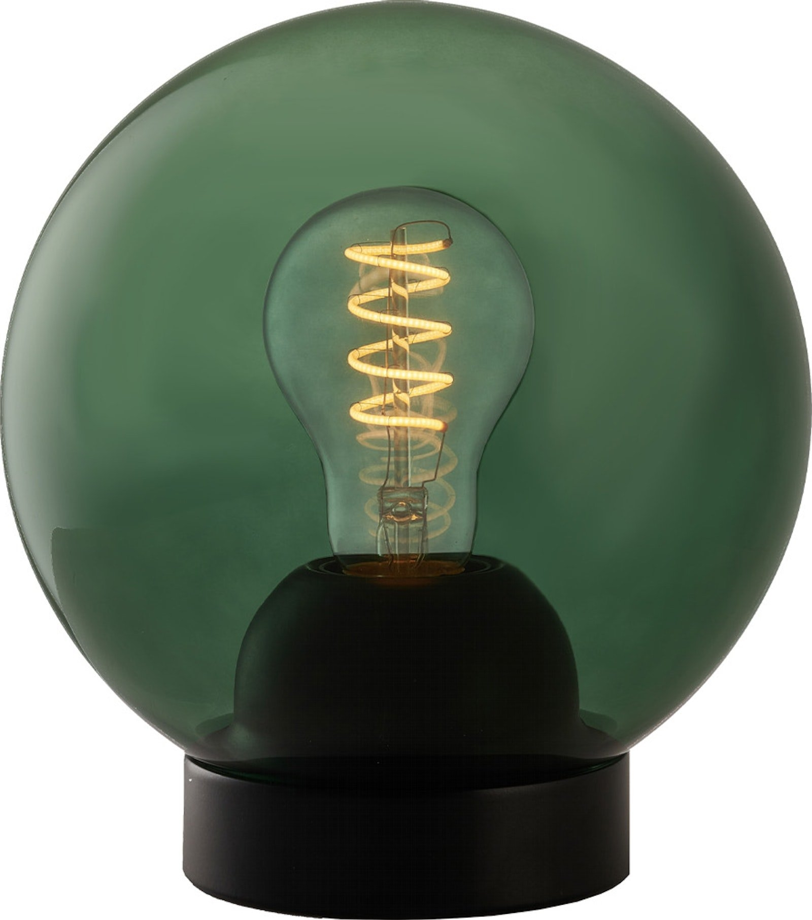 Bordlampe Halo Design Bubbles i glas Ø18 cm grøn  -  moderne designerlampe med 60W E27-fatning