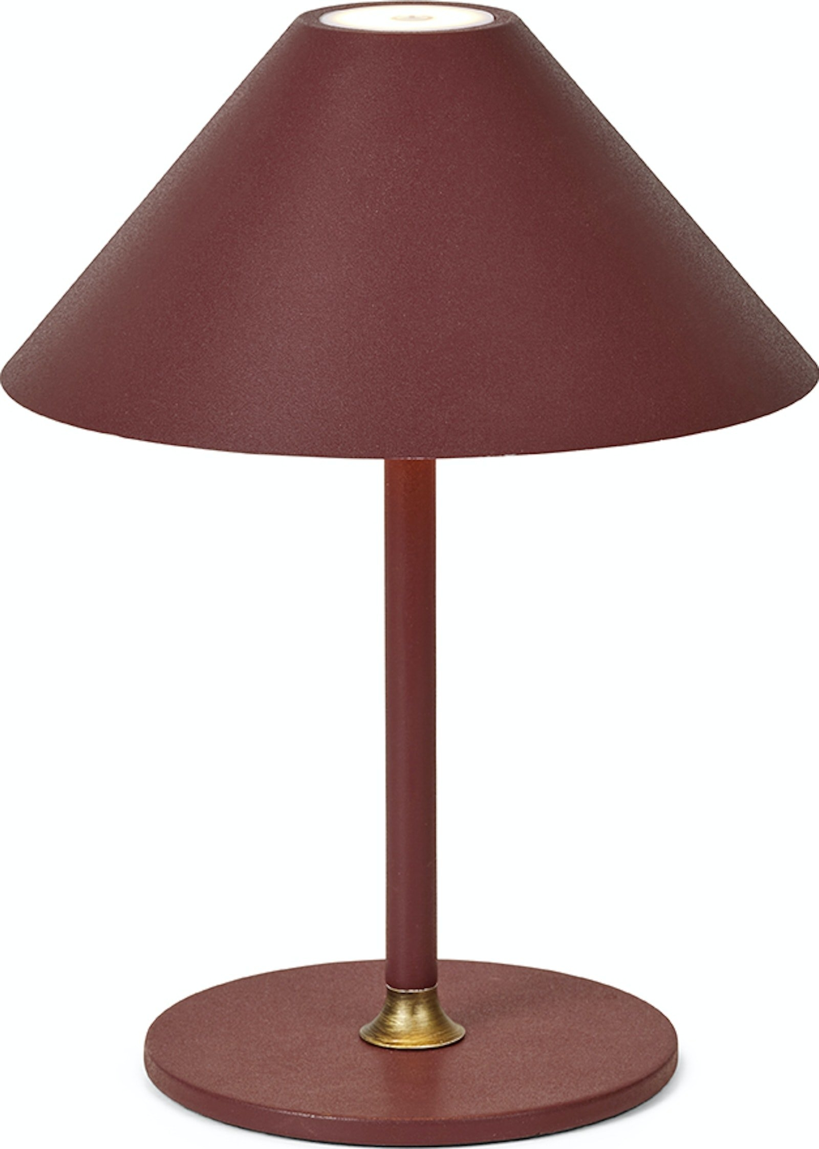 Genopladelig bordeaux bordlampe fra Halo Design - Hygge